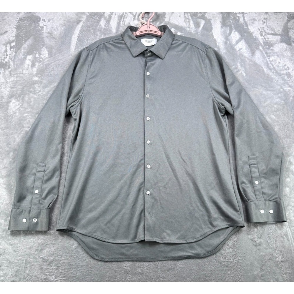 Ministry of Supply Button Up Mens XL Grey Apollo Shirt Long Sleeve Performance